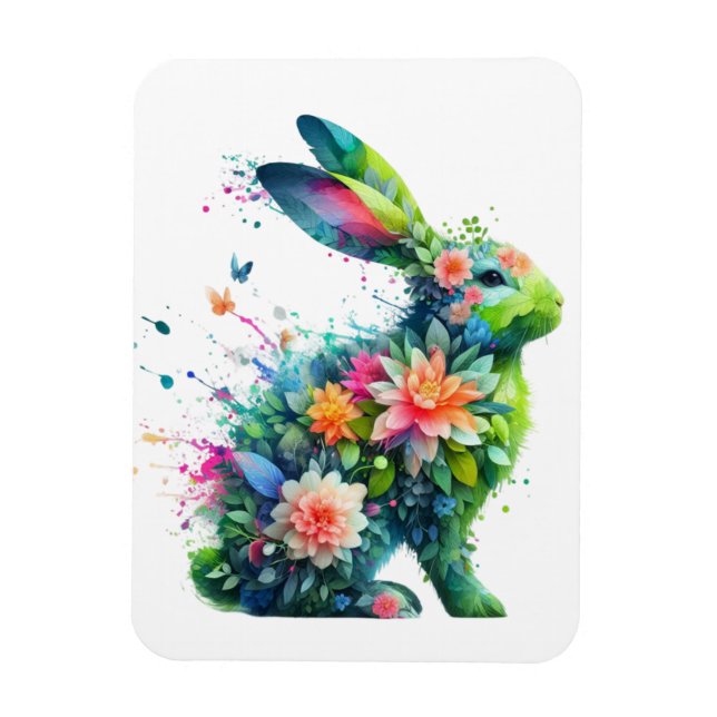 Magnet Flexible Lapin de lapin de puissance de fleurs (Vertical)