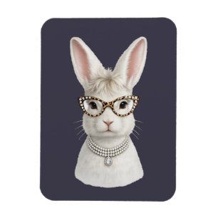 Magnet Flexible Lapin de mode amusant avec lunettes léopard