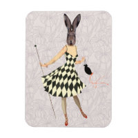 Lapin en robe blanche noire 2