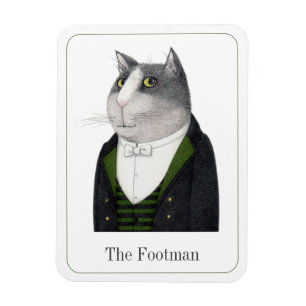 Magnet Flexible Laquais Chat 3x4 Aimant Flexible + Texte II
