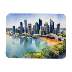 Magnet Flexible L'aquarelle de Brisbane