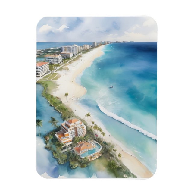 Magnet Flexible L'aquarelle de Cancun (Vertical)
