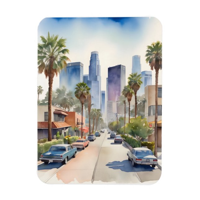 Magnet Flexible L'aquarelle de Los Angeles (Vertical)