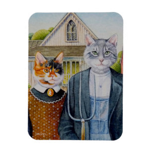 Magnet Flexible L'art de la peinture à l'aquarelle gothique amér