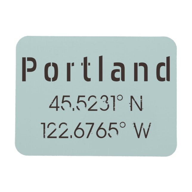 Magnet Flexible Latitude et Longitude de Portland (Horizontal)