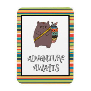 Magnet Flexible L'aventure attend Boho Bear