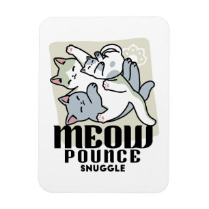 Magnet Flexible Laze Furr Days - Cute Lazy Cats Design