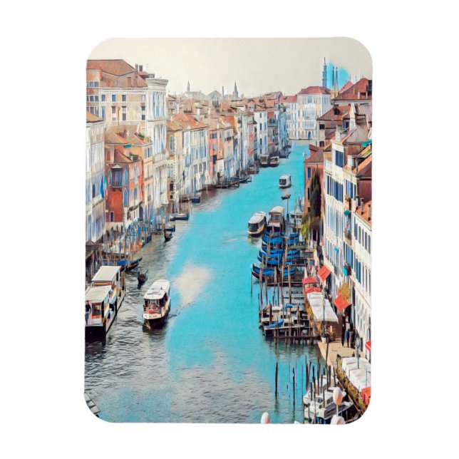Magnet Flexible ldp VENICE - Vue sur le Grand Canal du Rialto (Vertical)