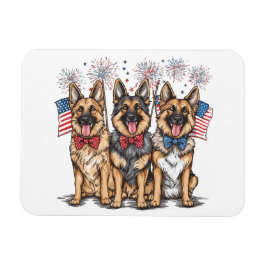 Magnet Flexible Le 4 Juillet Chiens De Berger Allemands