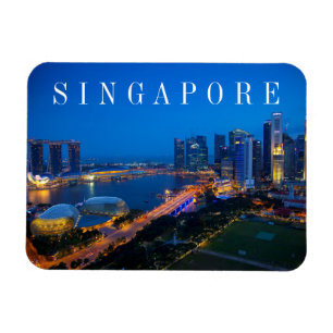 Magnet Flexible Le centre-ville de Singapour la nuit