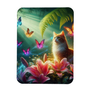 Magnet Flexible Le Chat Curieux & Ses Papillons