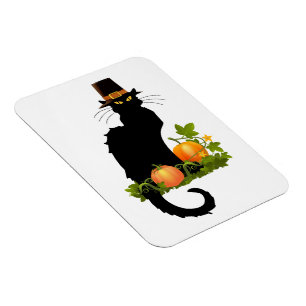 Magnet Flexible Le Chat Noir Action de grâce et dindon pèlerin