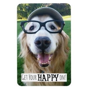 Magnet Flexible Le chien de golden retriever réussissent votre