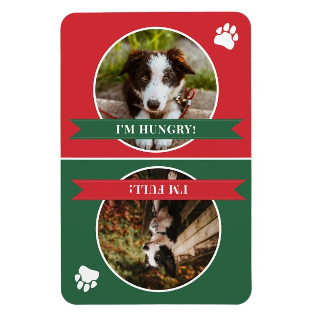 Magnet Flexible Le chien vert rouge est une photo Fed (Vertical)