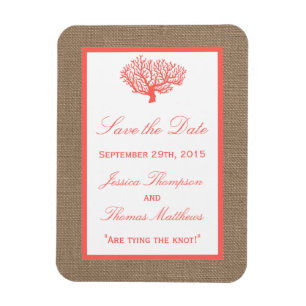 Magnet Flexible Le Corail Sur Burlap Boho Beach Wedding Collection