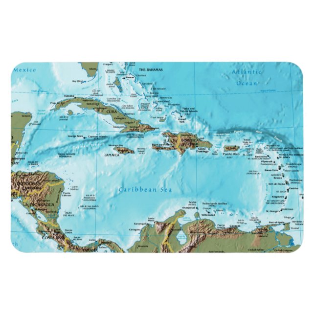 Magnet Flexible Le des Caraïbes (carte) (Horizontal)