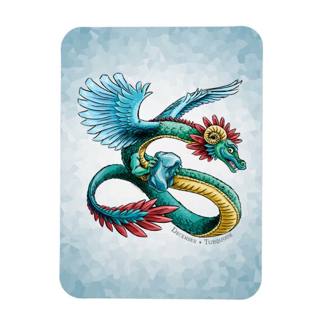 Magnet Flexible Le dragon de pierre de naissance de décembre : Tur (Vertical)
