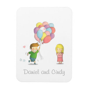 Magnet Flexible Le garçon mignon partage son amour à la fille av