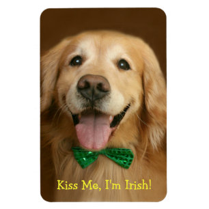 Magnet Flexible Le golden retriever m'embrassent St Patty de