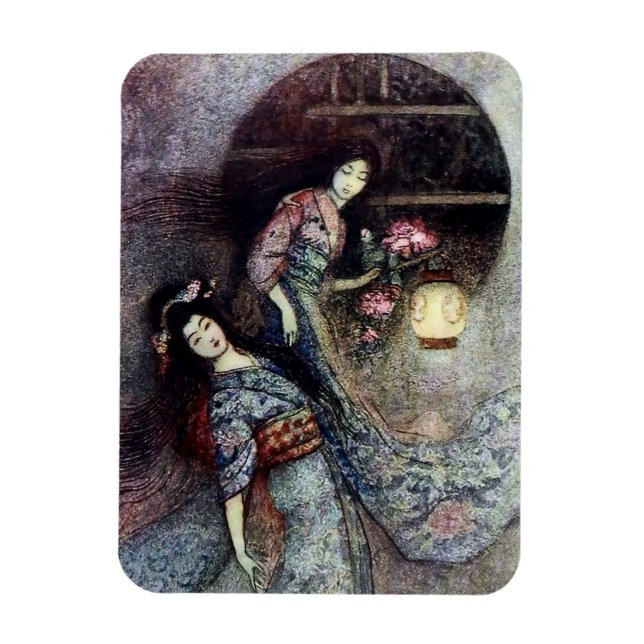 Magnet Flexible « Le Lanterne de pivoine » par Warwick Goble (Vertical)