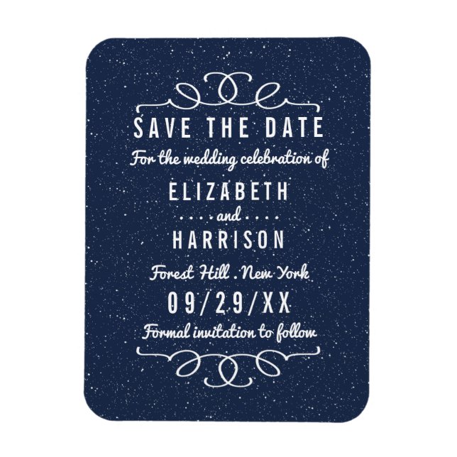 Magnet Flexible Le Mariage Nocturne Épouse Enregistrer La Date (Vertical)