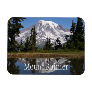 Magnet Flexible Le Mont Rainier reflété dans le lac Mountain