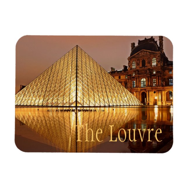 Magnet Flexible Le Musée du Louvre de Nuit, Paris, France (Horizontal)