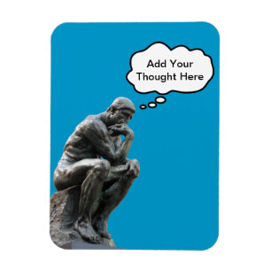 Magnet Flexible Le Penseur de Rodin - Ajoutez votre pensée personn