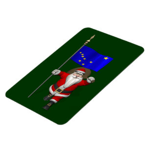 Magnet Flexible Le Père Noël Avec L'Enseigne De L'Alaska