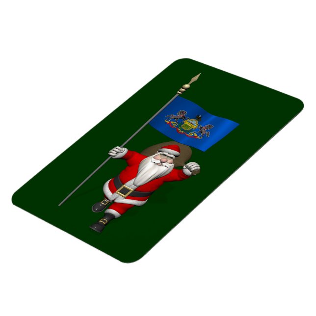 Magnet Flexible Le Père Noël Avec L'Ensigne De Pennsylvanie (Côté Gauche)