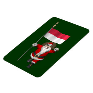 Magnet Flexible Le Père Noël Avec L'Ensigne D'Indonésie