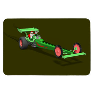 Magnet Flexible Le Père Noël Conduit Un Dragster
