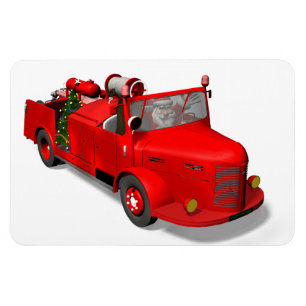 Magnet Flexible Le Père Noël Doux Dans Le Moteur De Feu
