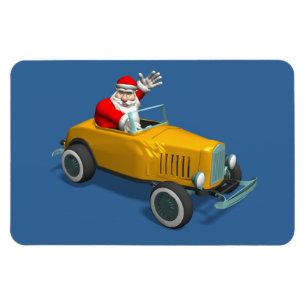 Magnet Flexible Le Père Noël En Baguette Chaude Jaune