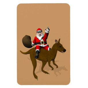 Magnet Flexible Le Père Noël En Route Sur Kangaroo