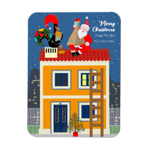 Magnet Flexible Le Père Noël rencontre le Coq portugais
