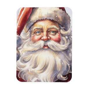 Magnet Flexible Le Père Noël rétro dans un Noël Casquette rouge