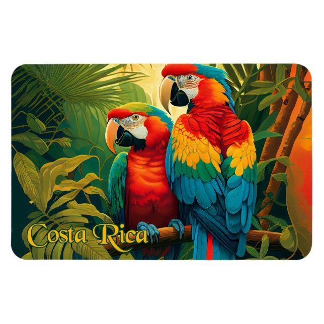 Magnet Flexible Le Perroquet du Costa Rica (Horizontal)