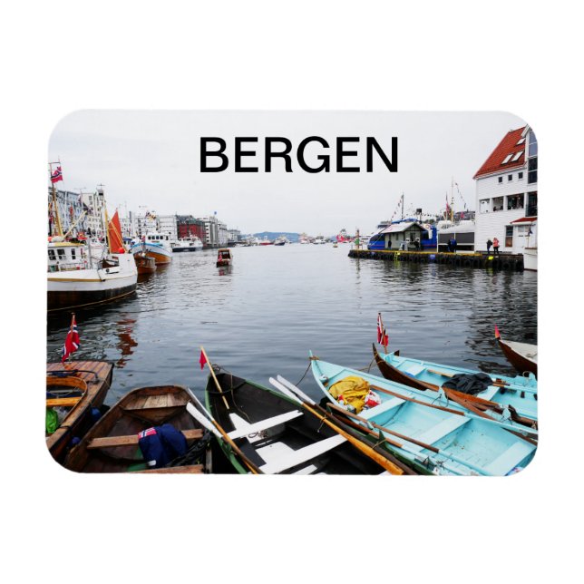 Magnet Flexible Le port de Bergen en Norvège (Horizontal)