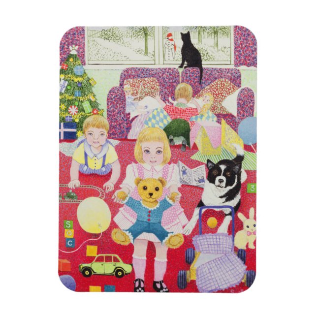 Magnet Flexible Le pyjama de Noël de Teddy (Vertical)