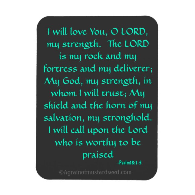 Magnet Flexible Le Seigneur est ma citation de la Bible de Rocher (Vertical)