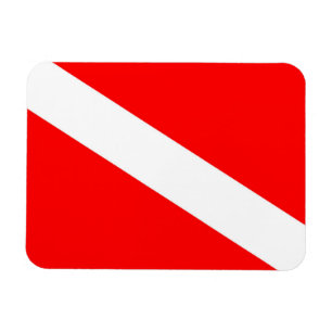 Magnet Flexible le symbole diagonal rouge de la plongée sous-mari