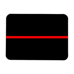 Magnet Flexible Le Symbole mince rouge ligne horizontale noir