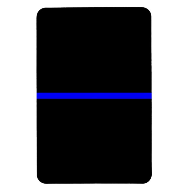 Magnet Flexible Le Symbolique Ligne Bleue Mince Horizontale Noir (Vertical)