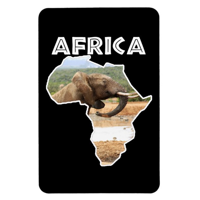 Magnet Flexible L'éléphant du continent africain de la faune (Vertical)