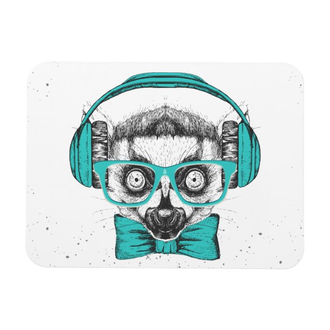 Magnet Flexible Lemur | Music Lover (Horizontal)
