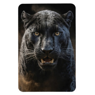 Magnet Flexible Léopard noir animal sauvage élégant portrait de br