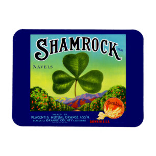 Magnet Flexible Les années 1930 étiquette  Shamrock Navel Oranges