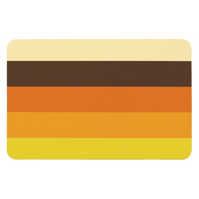 Magnet Flexible les années 70 Motif de couleurs triées rétro (Horizontal)