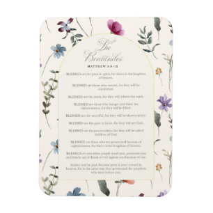 Magnet Flexible Les Béatitudes Matthieu 5:3–12 Écriture florale
